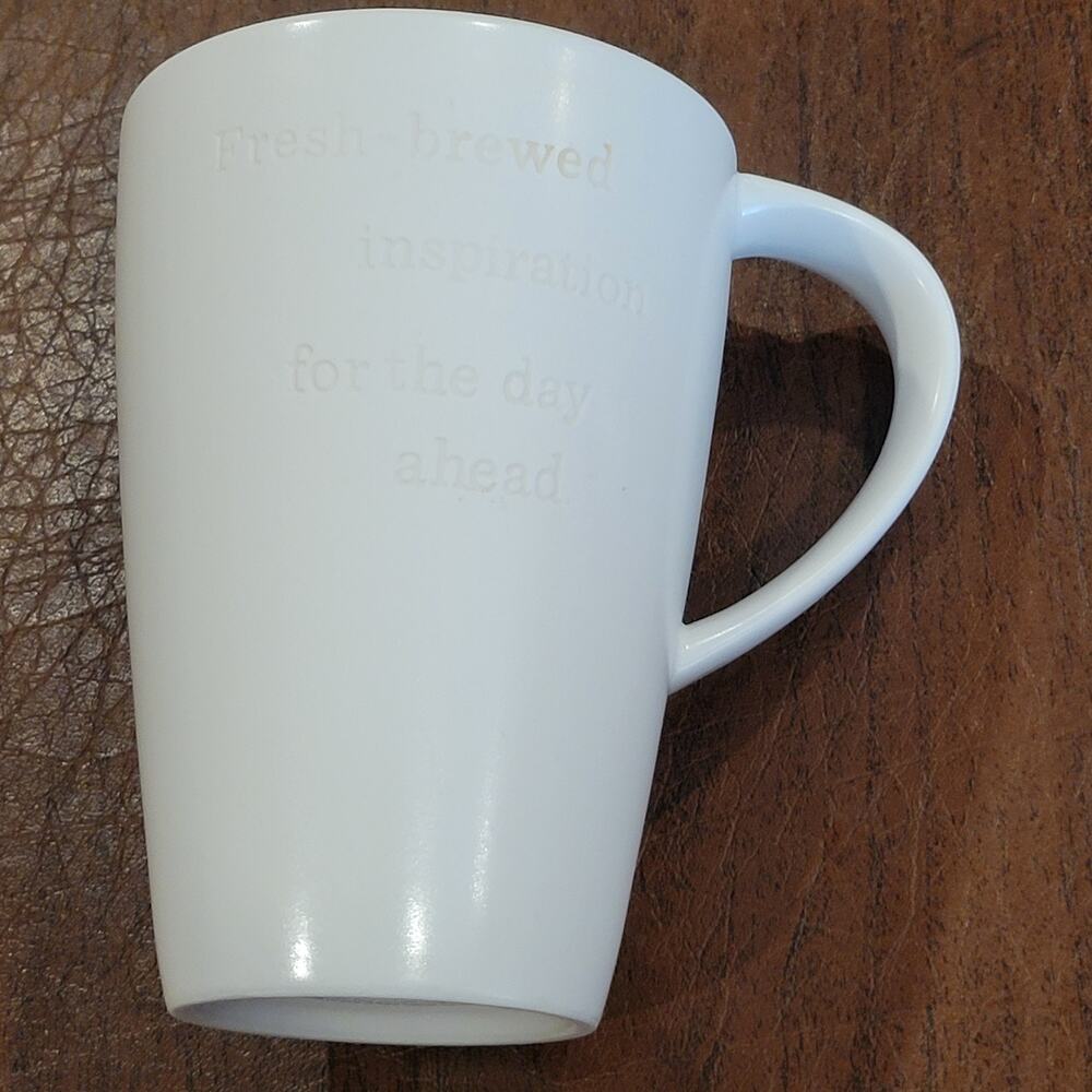 Starbucks Embossed Matte Mug Fresh Brewed Inspiration For Day Ahead 16oz 2013